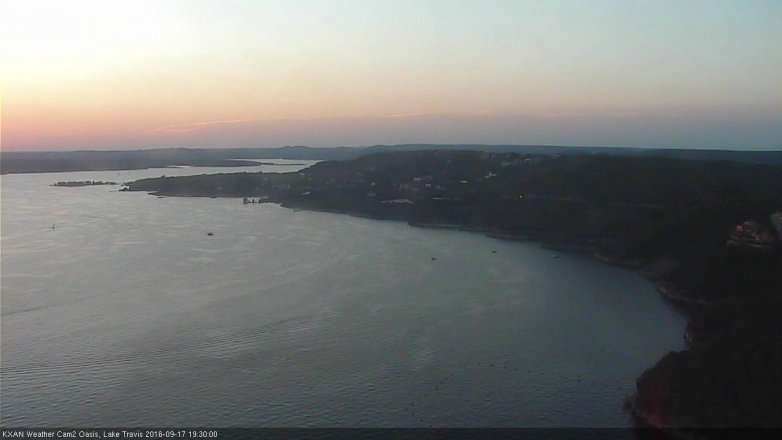 Lake Travis webcam, September 17, 2016 6:40 PM CT