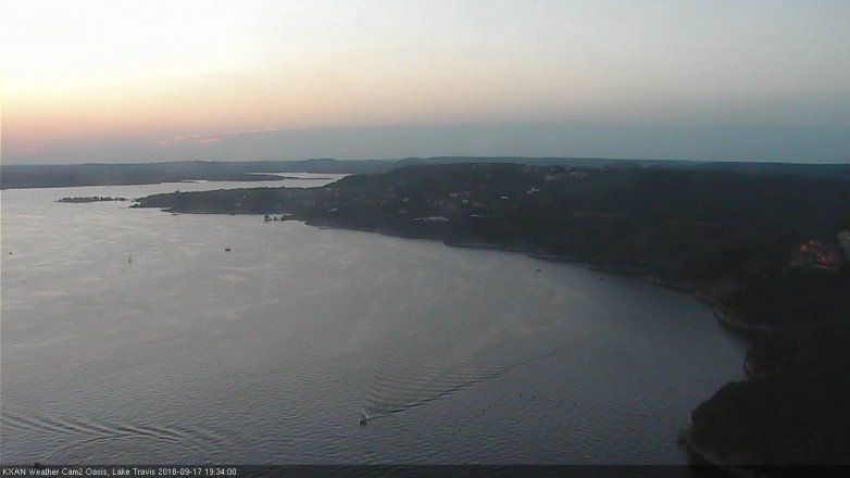Lake Travis webcam, September 17, 2016 6:45 PM CT