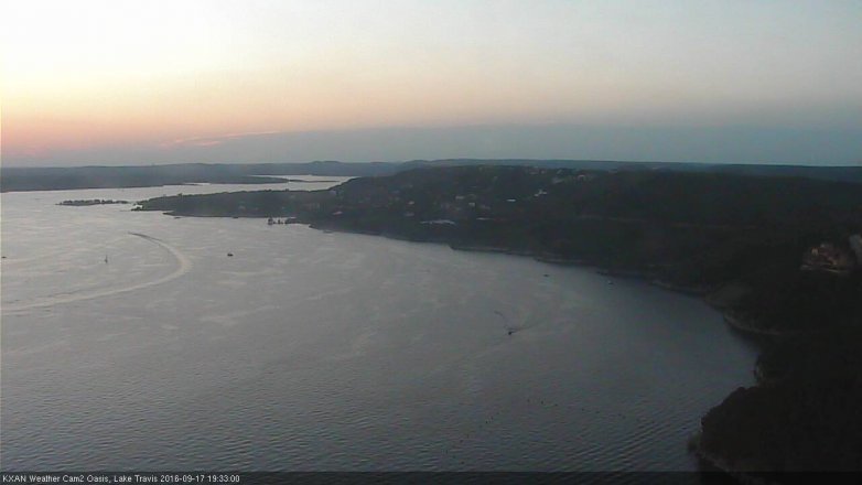 Lake Travis webcam, September 17, 2016 6:55 PM CT