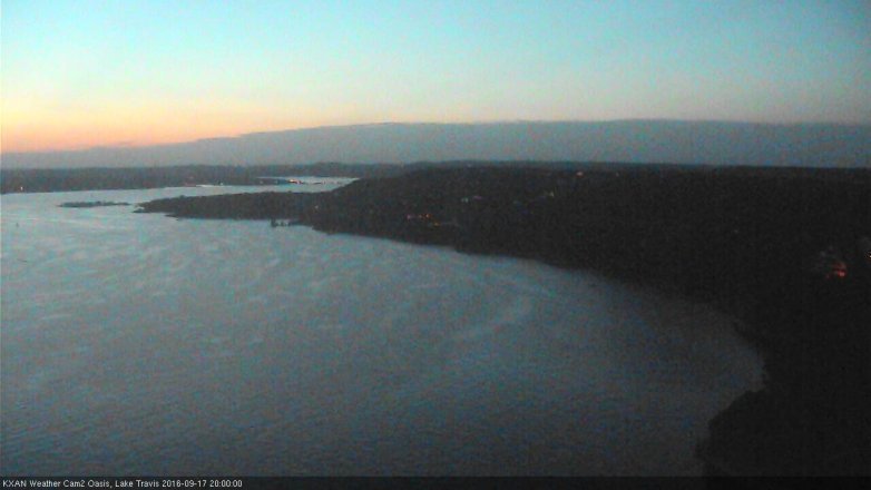 Lake Travis webcam, September 17, 2016 7:25 PM CT
