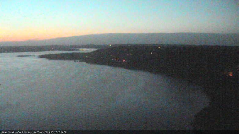 Lake Travis webcam, September 17, 2016 7:30 PM CT