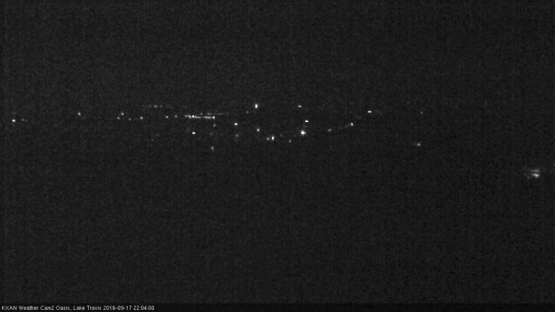 Lake Travis webcam, September 17, 2016 9:25 PM CT