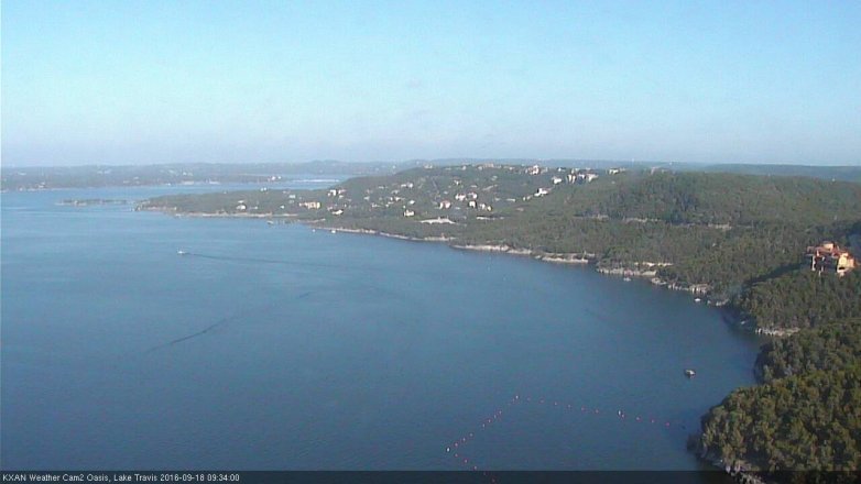 Lake Travis webcam, September 18, 2016 9:00 AM CT