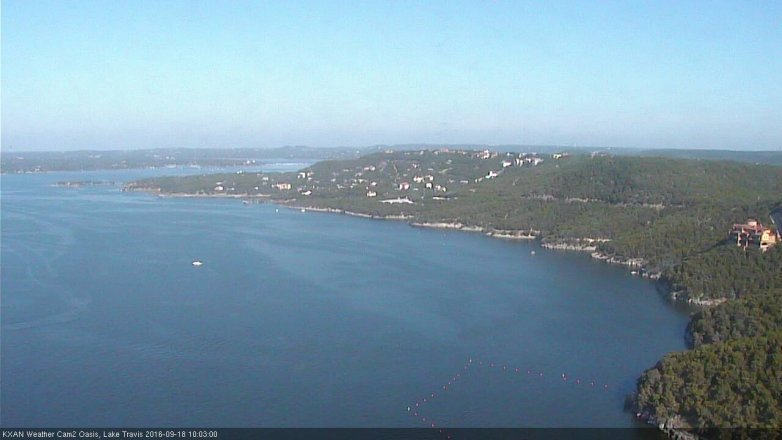 Lake Travis webcam, September 18, 2016 9:10 AM CT