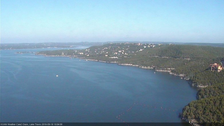 Lake Travis webcam, September 18, 2016 9:20 AM CT
