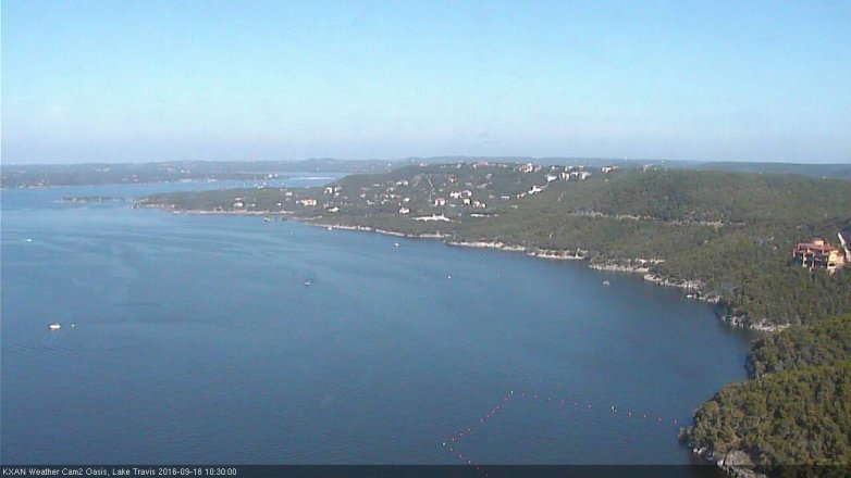Lake Travis webcam, September 18, 2016 9:50 AM CT