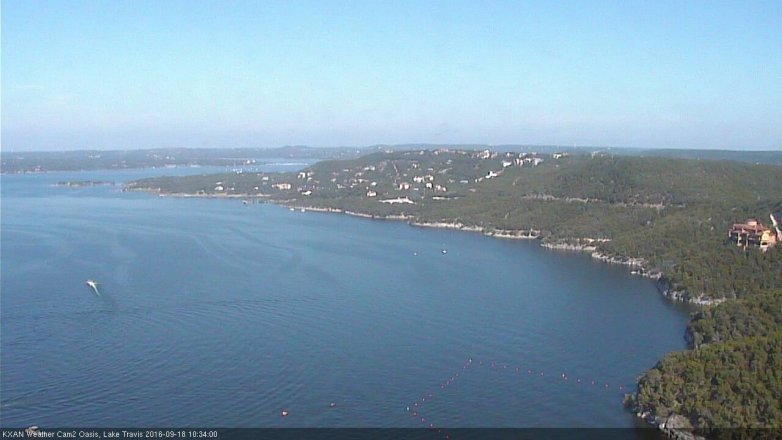 Lake Travis webcam, September 18, 2016 10:05 AM CT