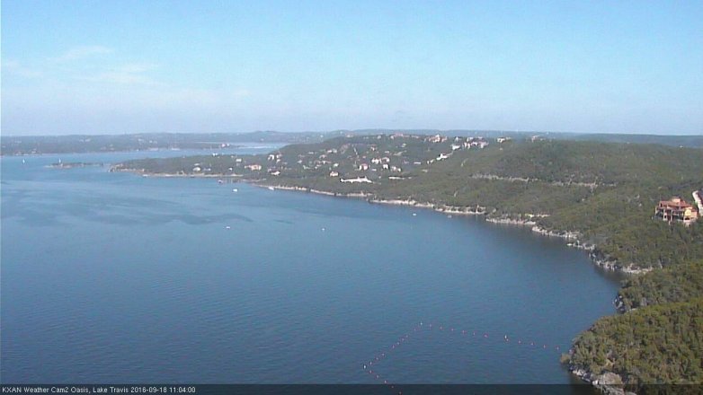 Lake Travis webcam, September 18, 2016 10:10 AM CT