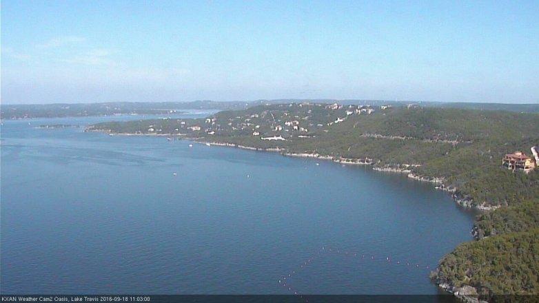Lake Travis webcam, September 18, 2016 10:25 AM CT
