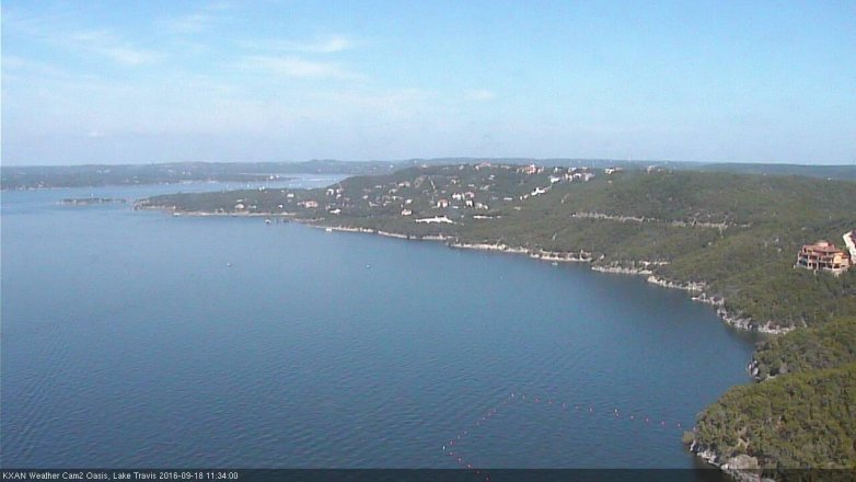 Lake Travis webcam, September 18, 2016 10:50 AM CT