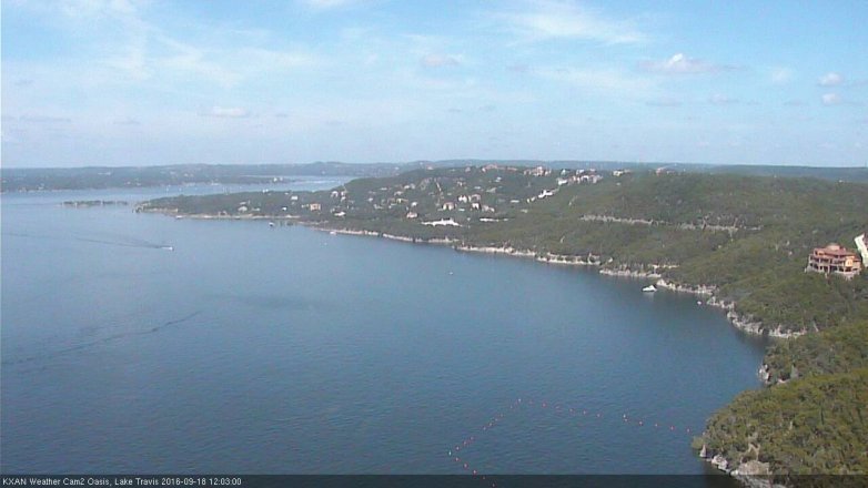 Lake Travis webcam, September 18, 2016 11:20 AM CT