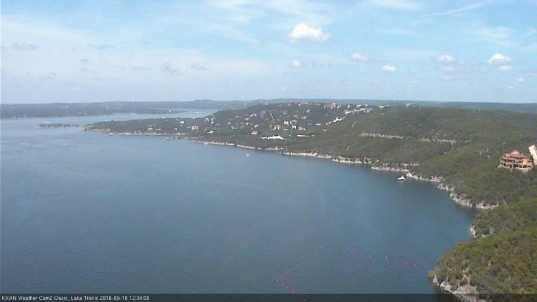 Lake Travis webcam, September 18, 2016 12:00 PM CT