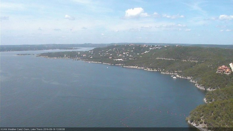 Lake Travis webcam, September 18, 2016 12:25 PM CT