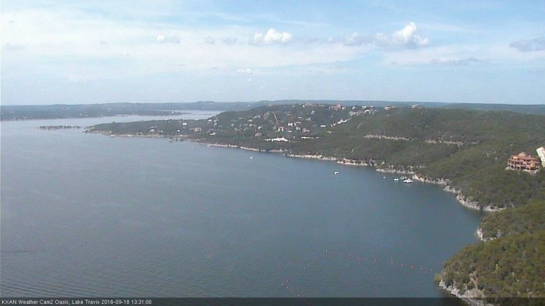 Lake Travis webcam, September 18, 2016 12:55 PM CT