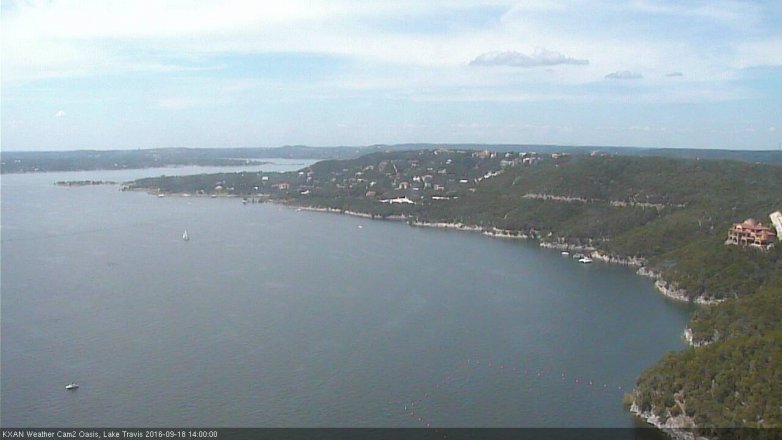 Lake Travis webcam, September 18, 2016 1:10 PM CT