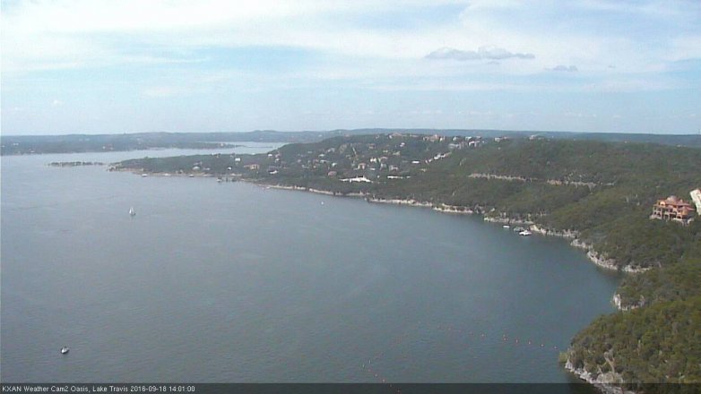 Lake Travis webcam, September 18, 2016 1:15 PM CT
