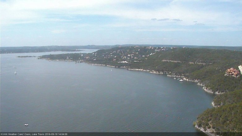 Lake Travis webcam, September 18, 2016 1:35 PM CT