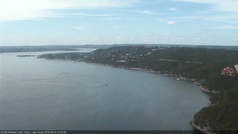 Lake Travis webcam, September 18, 2016 1:45 PM CT