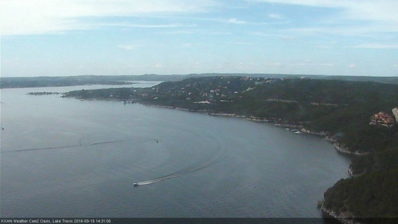 Lake Travis webcam, September 18, 2016 1:50 PM CT