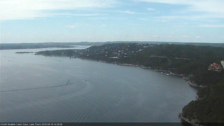 Lake Travis webcam, September 18, 2016 1:55 PM CT
