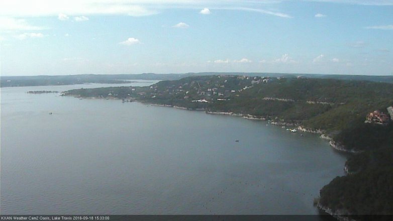 Lake Travis webcam, September 18, 2016 2:55 PM CT