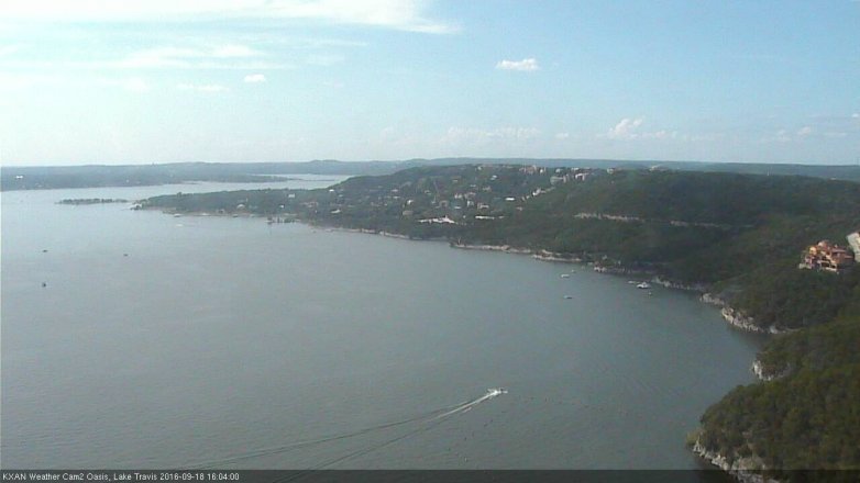 Lake Travis webcam, September 18, 2016 3:10 PM CT