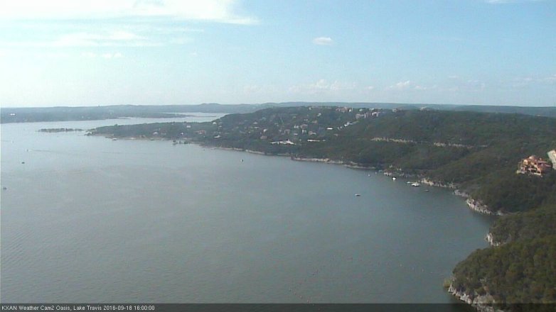 Lake Travis webcam, September 18, 2016 3:15 PM CT
