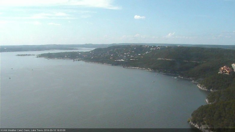 Lake Travis webcam, September 18, 2016 3:35 PM CT