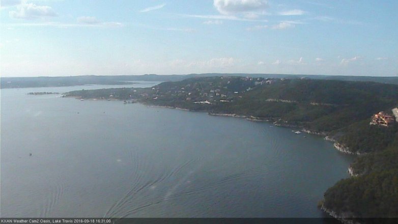 Lake Travis webcam, September 18, 2016 3:40 PM CT