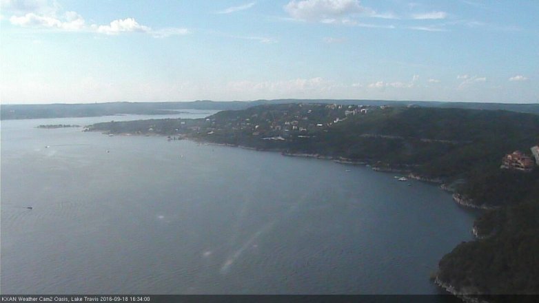 Lake Travis webcam, September 18, 2016 3:50 PM CT