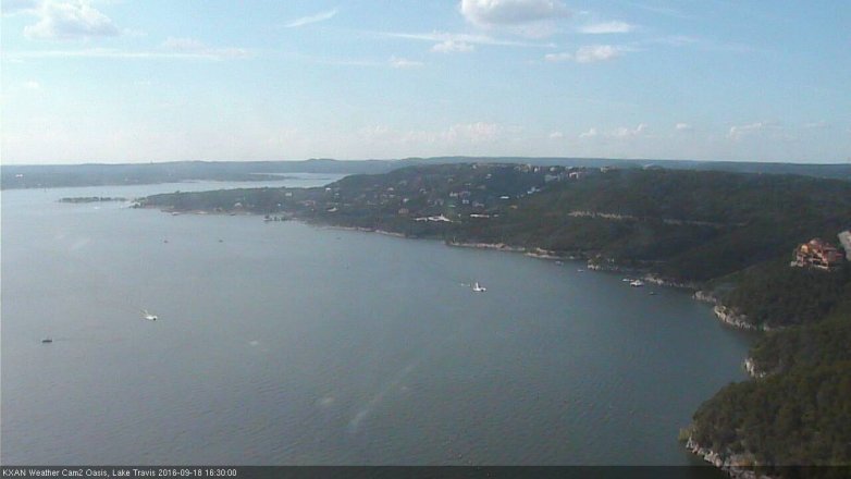 Lake Travis webcam, September 18, 2016 3:55 PM CT
