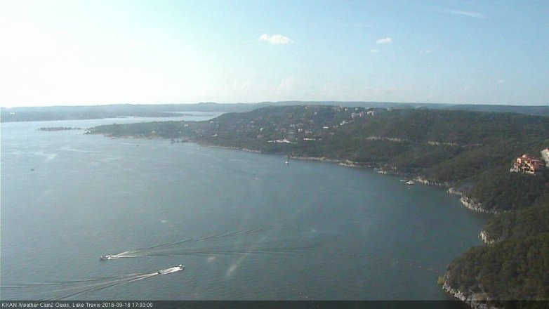 Lake Travis webcam, September 18, 2016 4:35 PM CT