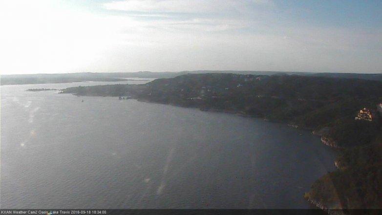 Lake Travis webcam, September 18, 2016 6:05 PM CT