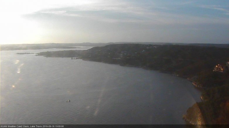 Lake Travis webcam, September 18, 2016 6:15 PM CT