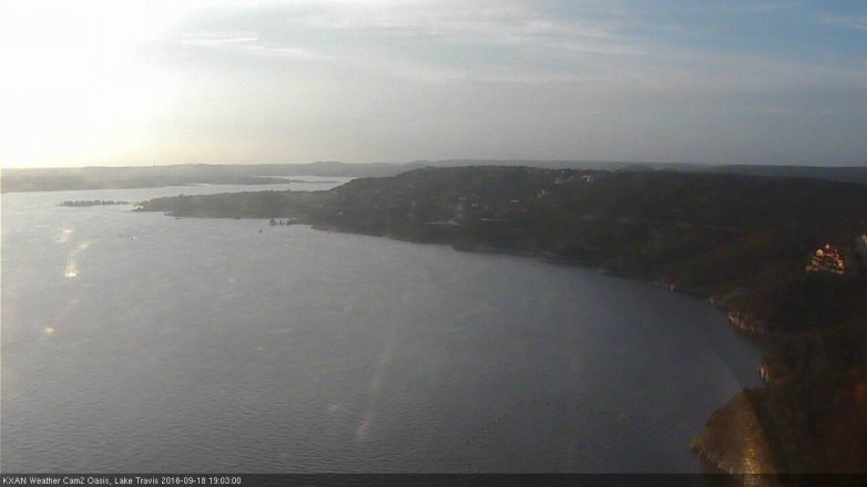 Lake Travis webcam, September 18, 2016 6:25 PM CT