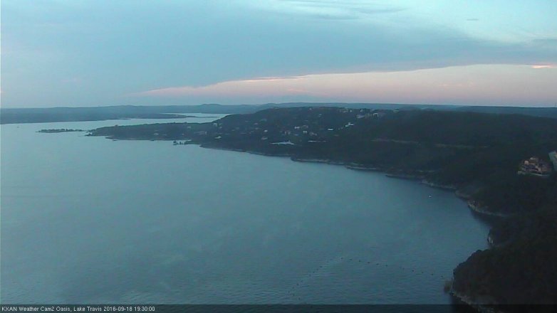 Lake Travis webcam, September 18, 2016 6:40 PM CT