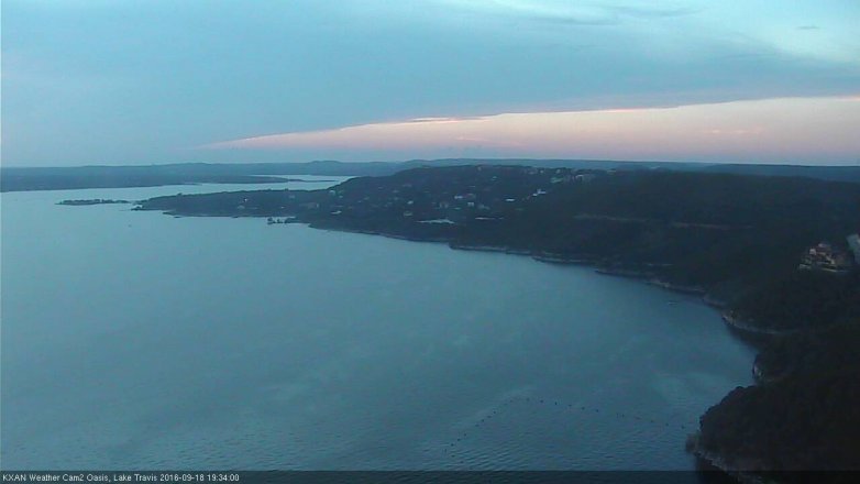 Lake Travis webcam, September 18, 2016 6:45 PM CT