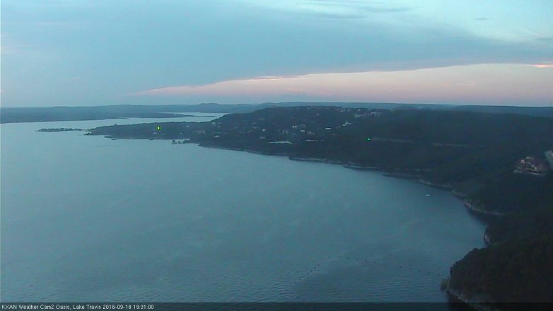Lake Travis webcam, September 18, 2016 7:00 PM CT