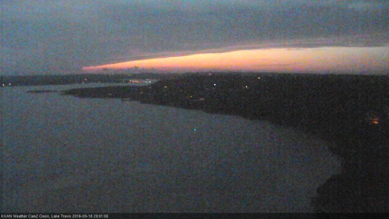 Lake Travis webcam, September 18, 2016 7:20 PM CT