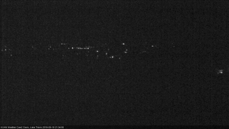Lake Travis webcam, September 18, 2016 9:00 PM CT