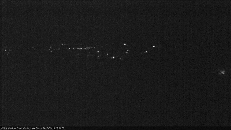 Lake Travis webcam, September 18, 2016 9:30 PM CT