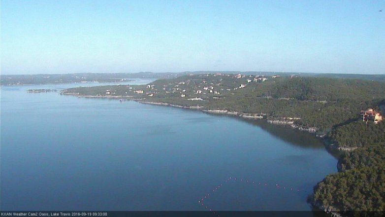 Lake Travis webcam, September 19, 2016 9:00 AM CT