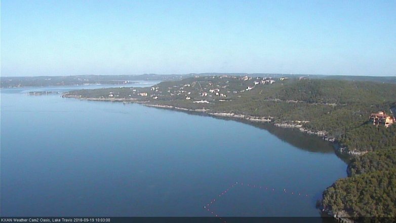 Lake Travis webcam, September 19, 2016 9:10 AM CT