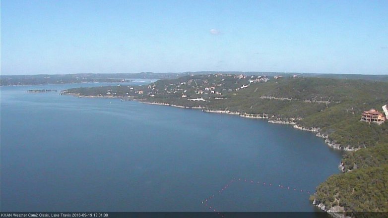 Lake Travis webcam, September 19, 2016 11:30 AM CT