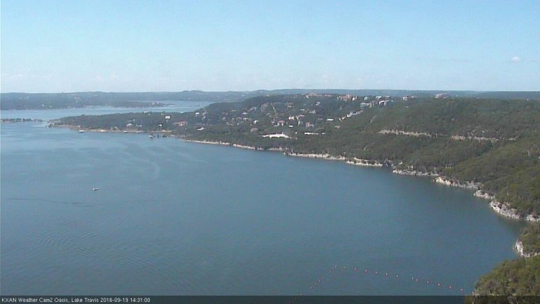 Lake Travis webcam, September 19, 2016 1:35 PM CT