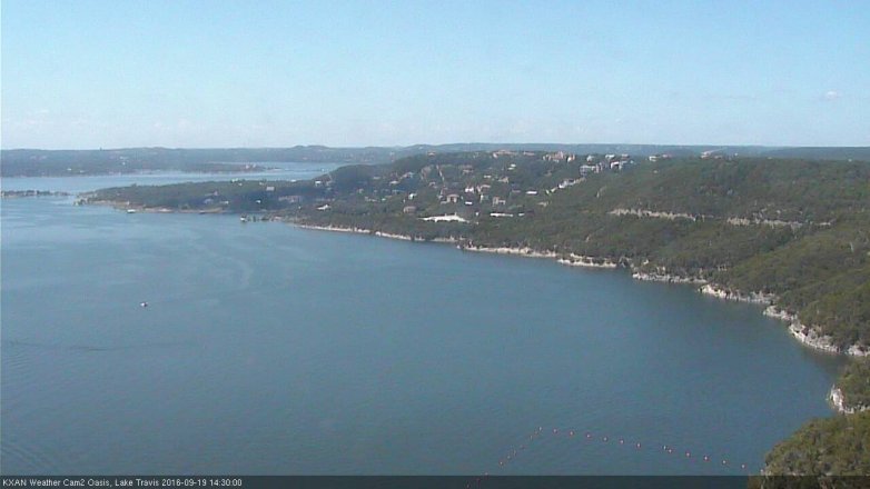 Lake Travis webcam, September 19, 2016 1:55 PM CT