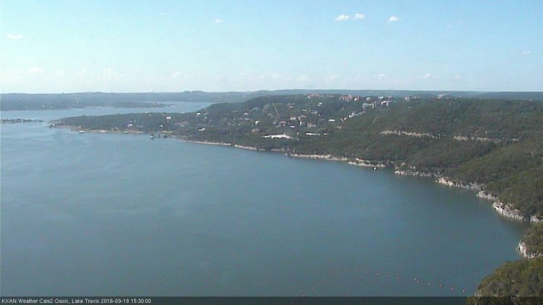Lake Travis webcam, September 19, 2016 2:35 PM CT