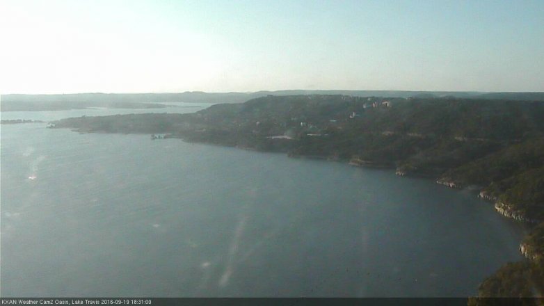 Lake Travis webcam, September 19, 2016 5:35 PM CT