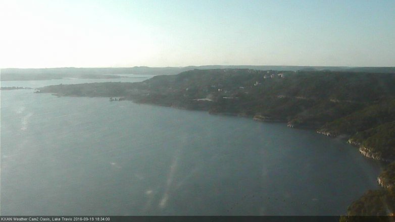 Lake Travis webcam, September 19, 2016 5:50 PM CT