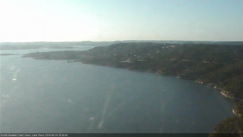 Lake Travis webcam, September 19, 2016 5:55 PM CT